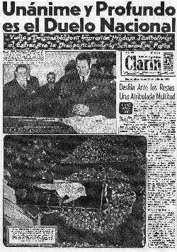NOTICIA DE LA MUERTE DE EVITA EN CLARIN